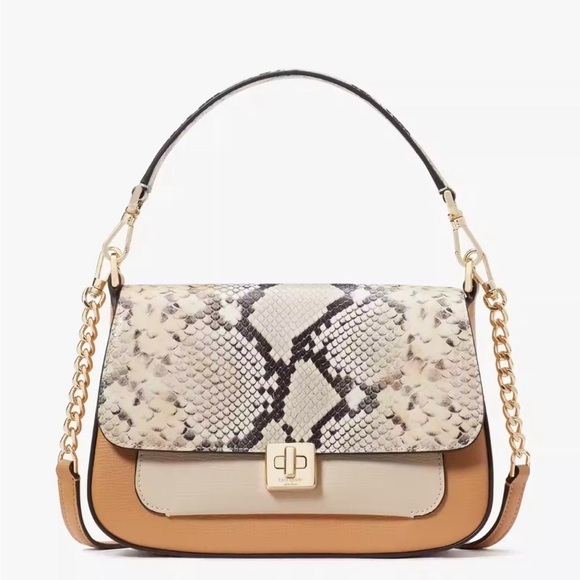 Kate Spade Phoebe Snake Embossed Flap Crossbody Bag NWT - Picture 1 of 6